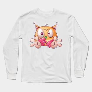 Ill baby owl concept cartoon design artwork Long Sleeve T-Shirt